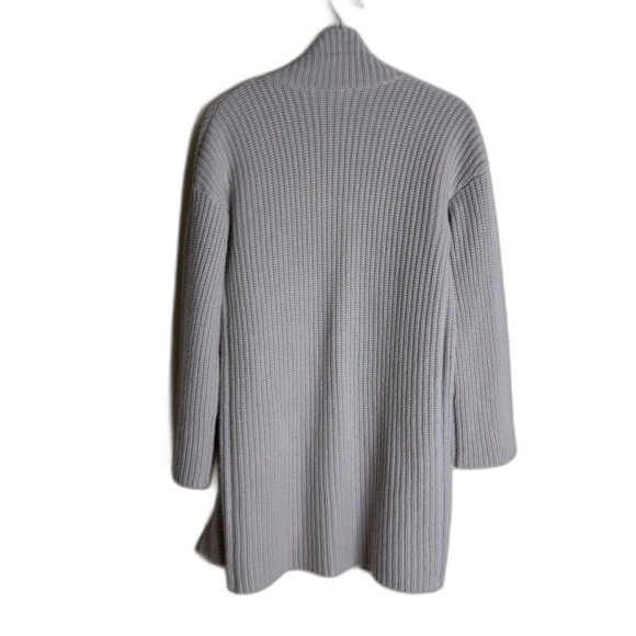 Elie Tahari Sweater Womens Small Gray Open Front Cardigan Wool Cashmere Ribbed - Picture 11 of 12